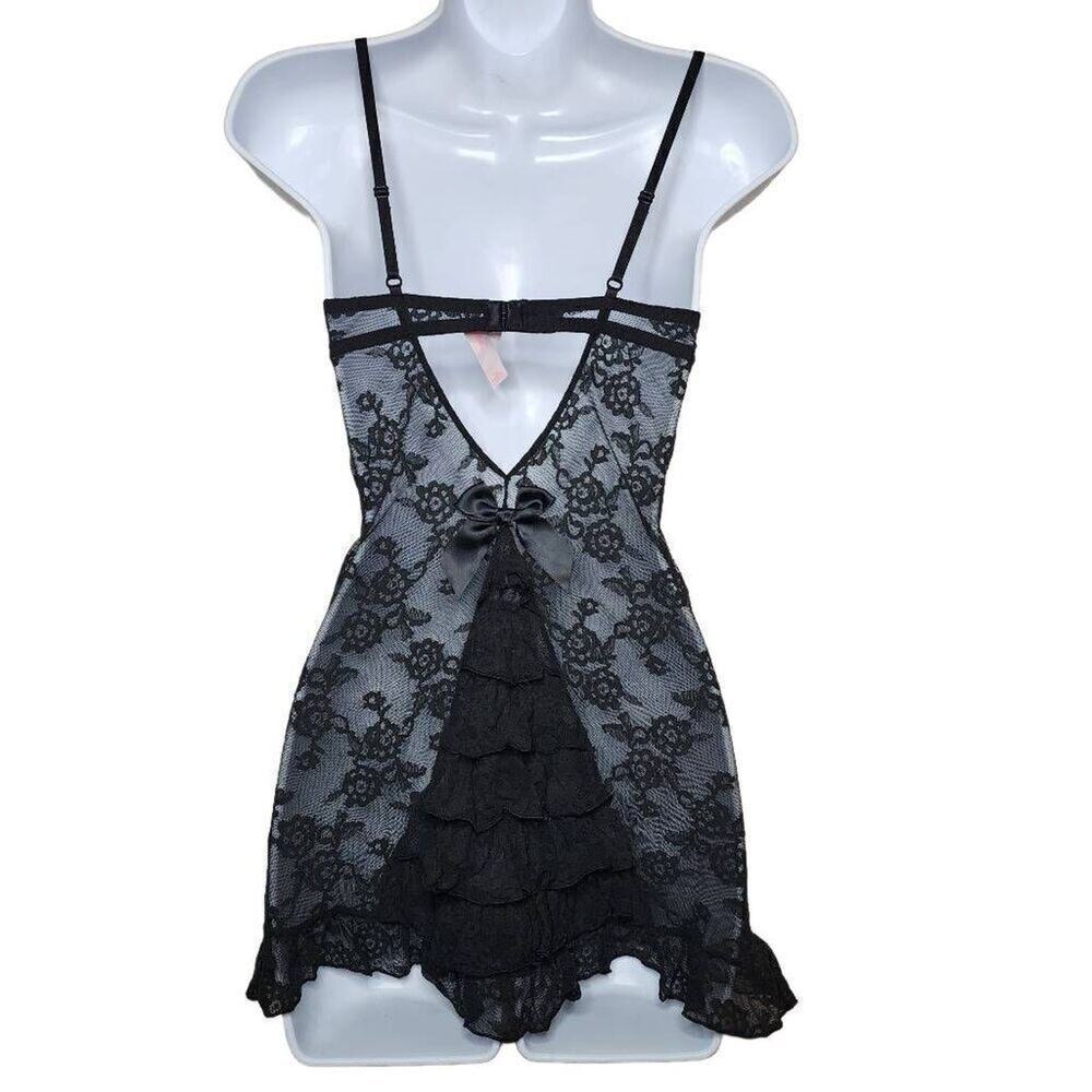 Victoria's Secret Women Intimates, Black Lace Padded Cups Sheer Chemise, Sz 34D